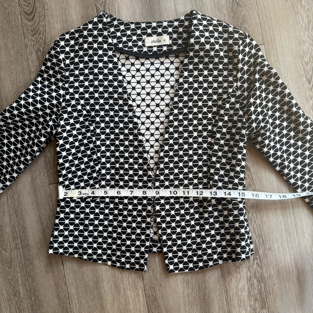 2Bella Black and White Spring Jacket Size S - Picture 7 of 12